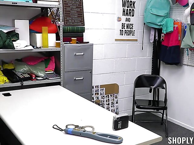 Cute young shoplifter Adrianna Jade gets penetrated