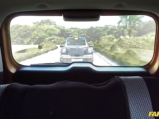 Busty blonde Sandra Sweet pulls out her huge natural tits in the car