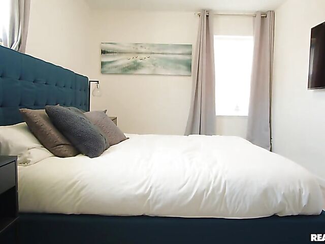 Big natural tits babe Alyx Star is curious about two cocks at once