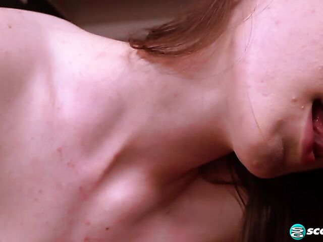 Pale skin young babe Hazel Moore can't wait to get banged by her old lover
