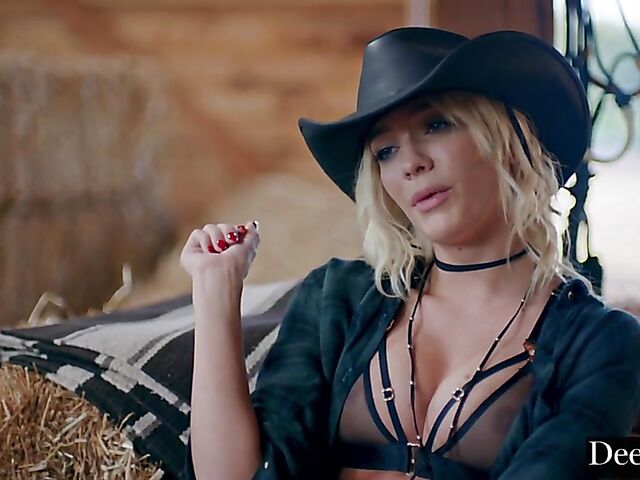 Sexy blonde cowgirl in boots Kenna James gets shagged