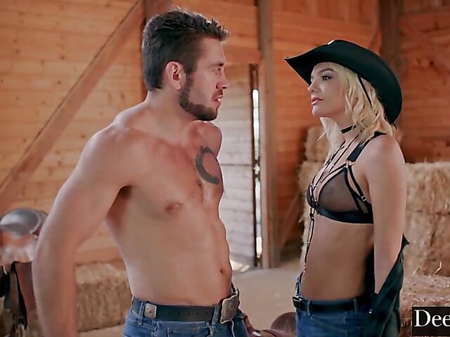 Sexy blonde cowgirl in boots Kenna James gets shagged