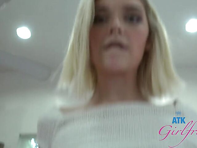 New ATK girlfriend Maria Anjel pleasures a cock in POV