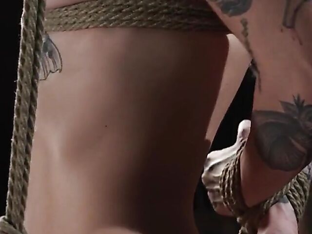 Bondage anal in the air with raven-haired slave girl Lydia Black