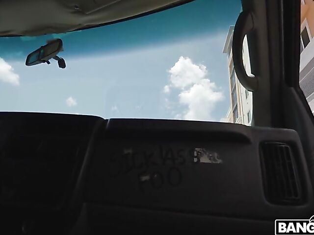 Babi Star - Bangbus Latina with fake boobs gets banged by a black guy