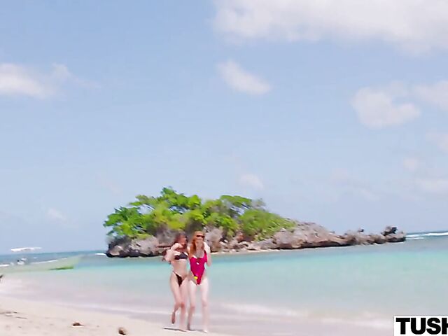 Outdoor anal in paradise with redhead lifeguard Scarlett Jones