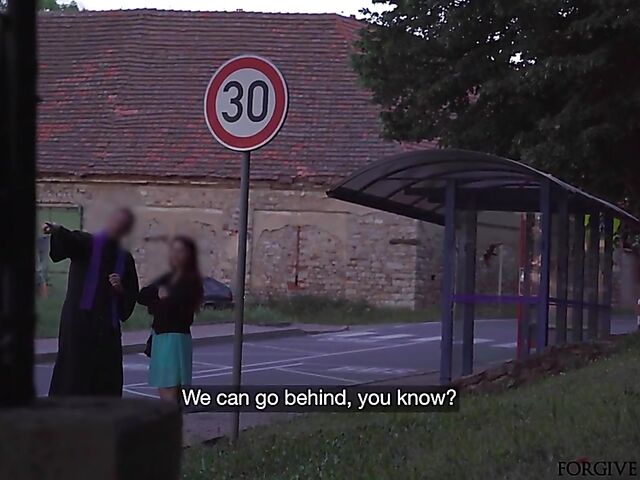 Nasty girl gets tricked into van fuck with the preacher