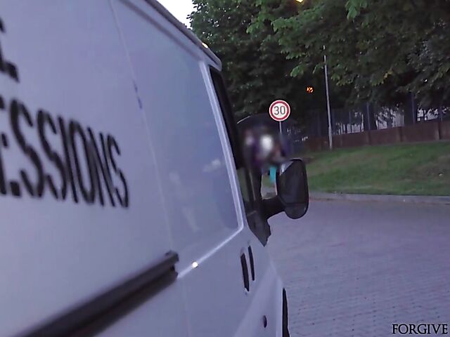 Nasty girl gets tricked into van fuck with the preacher