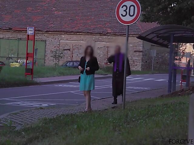 Nasty girl gets tricked into van fuck with the preacher