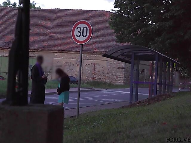 Nasty girl gets tricked into van fuck with the preacher