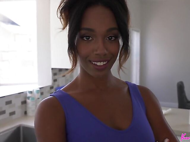 Ebony stepmom Lacey London gets her black pussy pounded by a white boy