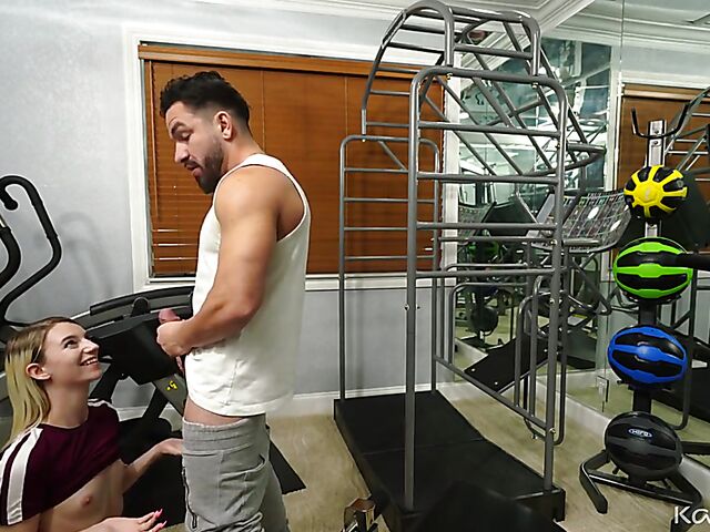 Gym sex with flat-chested blonde Jayden Black