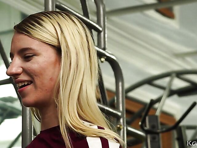 Gym sex with flat-chested blonde Jayden Black