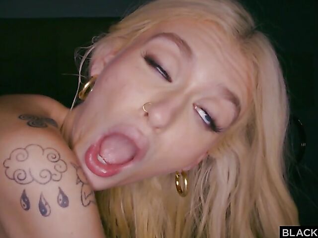 Emma Rosie - Skinny blonde interracial night with a big black cock