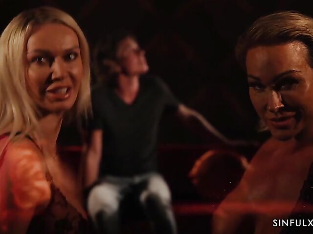 Busty MILF making love in the dark in erotic movie with Amber Jayne and Aubrey Black