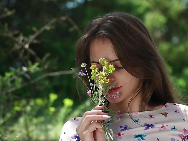 Summertime outdoor masturbation in the middle of the day with teen goddess Sirena Milano