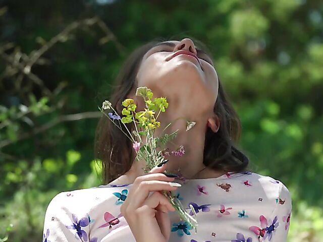 Summertime outdoor masturbation in the middle of the day with teen goddess Sirena Milano