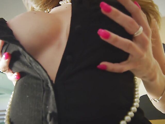 Kimmy.Granger - Fake tits babe solo in her black dress