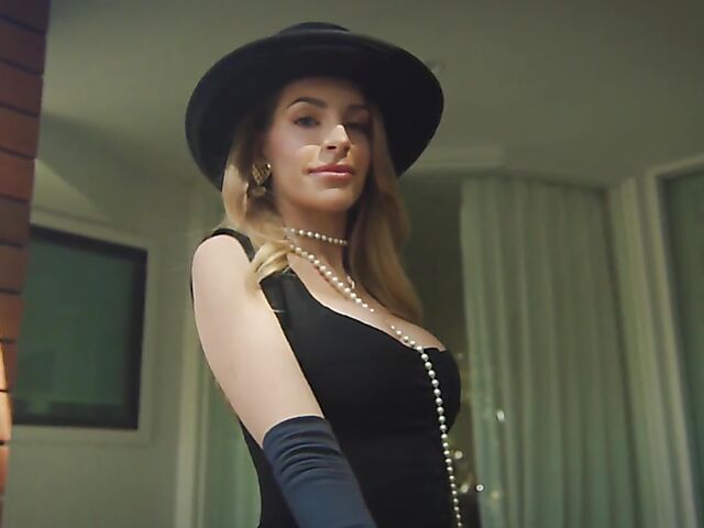 Kimmy.Granger - Fake tits babe solo in her black dress