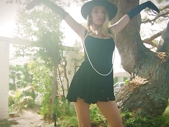 Kimmy.Granger - Fake tits babe solo in her black dress