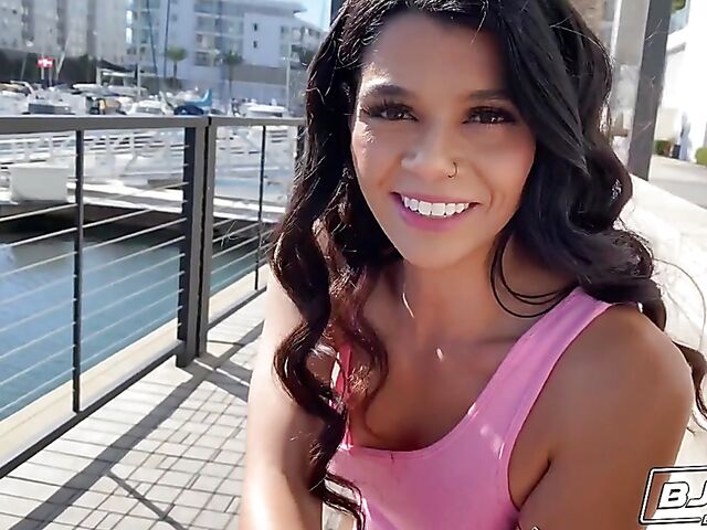 POV rimjob and cock sucking with raven-haired Harley Haze