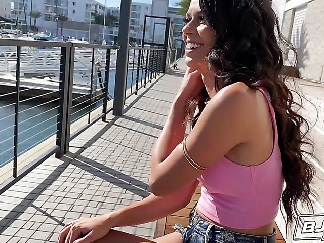 POV rimjob and cock sucking with raven-haired Harley Haze