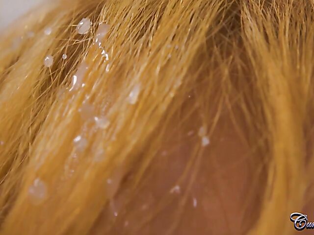 Ball licking nurse Bluelah gets cum on glasses