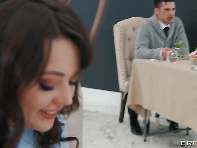 Whitney Wright's squirting pussy under the table