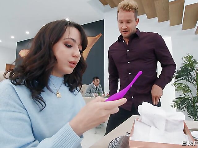 Whitney Wright's squirting pussy under the table