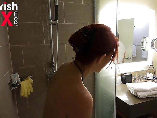 Behind the scenes shower with Australian redhead Devyn Lux