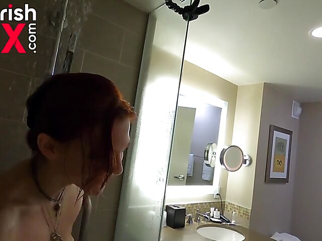 Behind the scenes shower with Australian redhead Devyn Lux