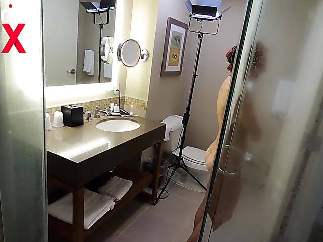 Behind the scenes shower with Australian redhead Devyn Lux