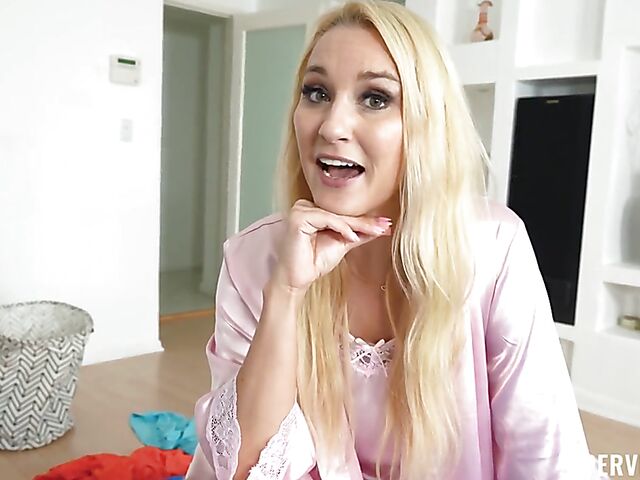 Julia Robbie is your blonde stepmom with nice natural tits