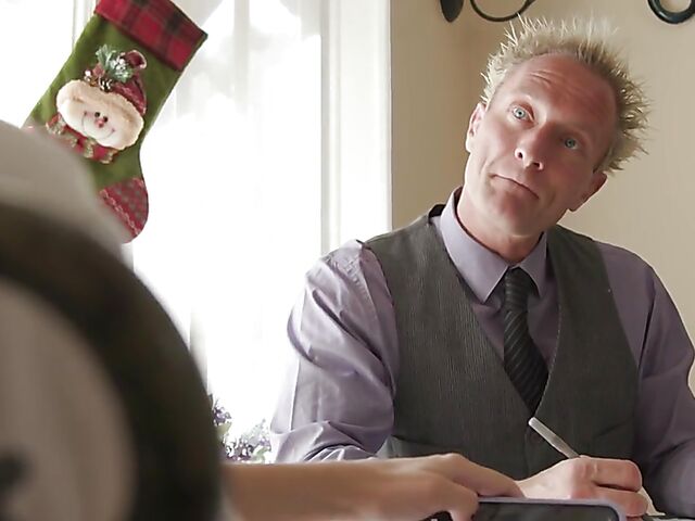 Old and young Christmas fuck with skinny schoolgirl Liz Jordan