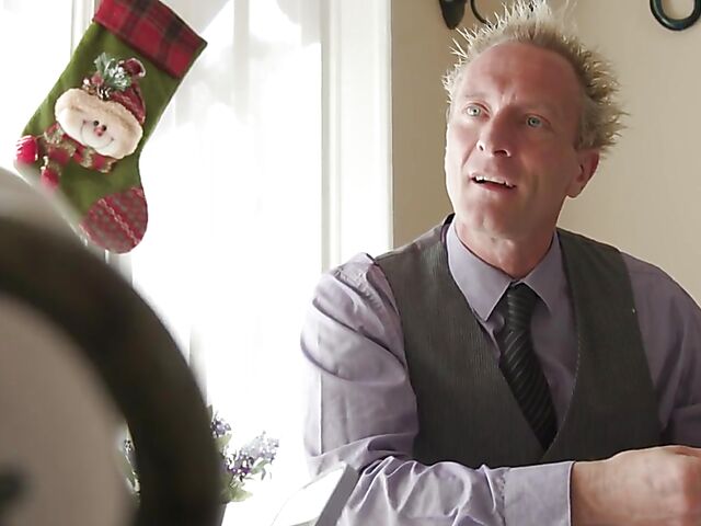 Old and young Christmas fuck with skinny schoolgirl Liz Jordan