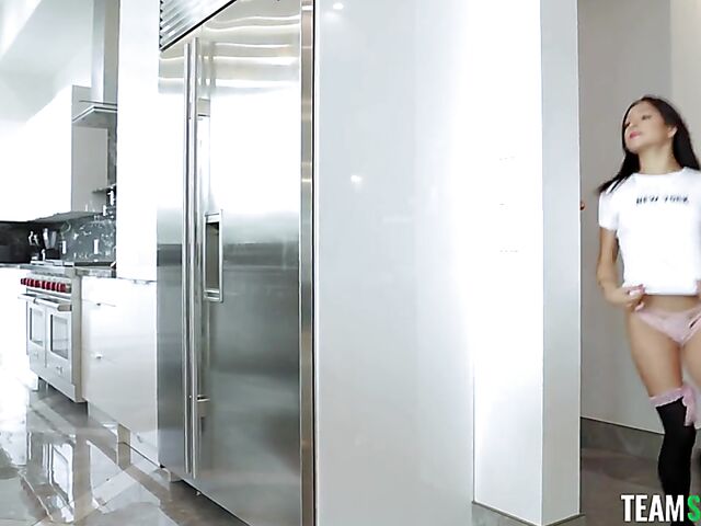 In the shower with petite latina teen Mickey Violet