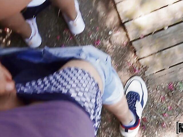 Outdoor POV session with petite latina Michi