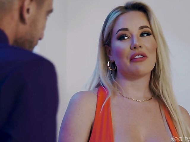 In bed with beautiful big tits blonde Savannah Bond