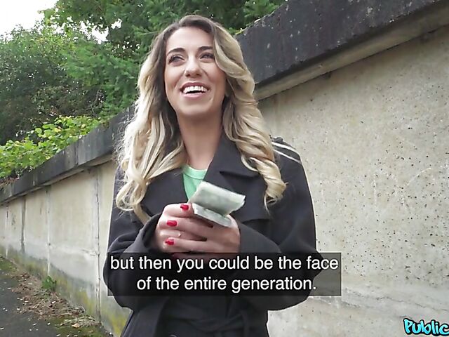 POV sex for money in panties and pantyhose with skinny Megane Lopez