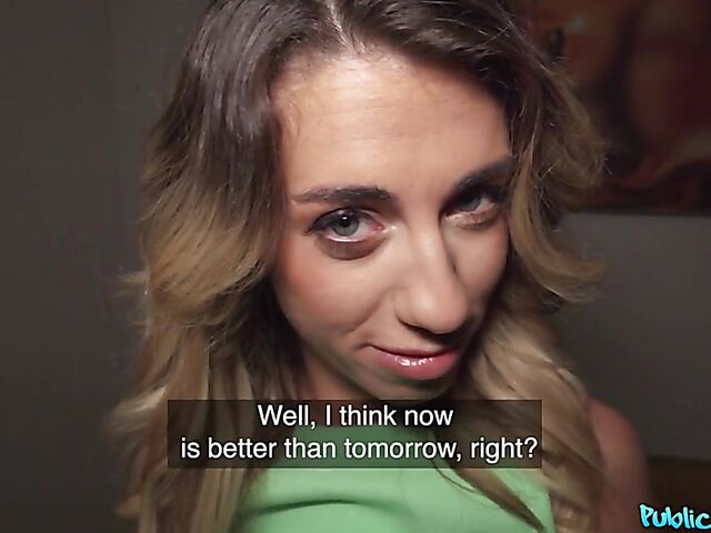 POV sex for money in panties and pantyhose with skinny Megane Lopez