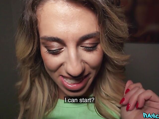 POV sex for money in panties and pantyhose with skinny Megane Lopez