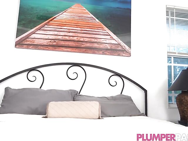 Huge tits BBW blonde Mae Montgomery gets nude in the pool and enjoys her dildo in her bedroom