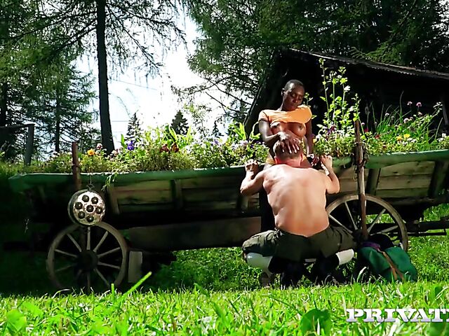 Zaawaadi's tight black pussy fucked outdoors