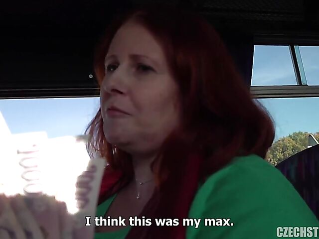 Bus public tits flashing and blowjob with cash-hungry milfs