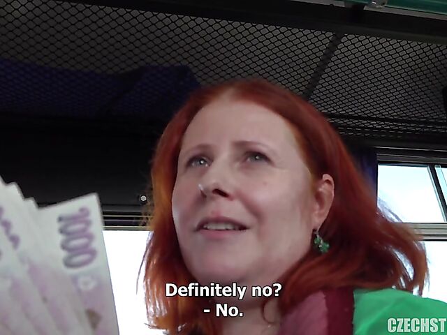 Bus public tits flashing and blowjob with cash-hungry milfs