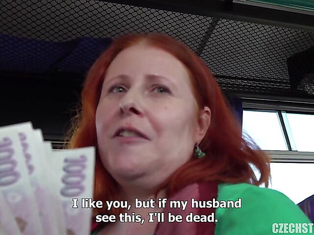 Bus public tits flashing and blowjob with cash-hungry milfs