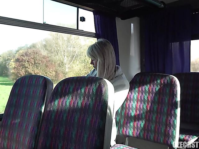 Bus public tits flashing and blowjob with cash-hungry milfs