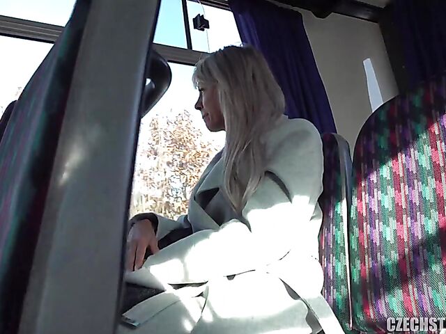 Bus public tits flashing and blowjob with cash-hungry milfs