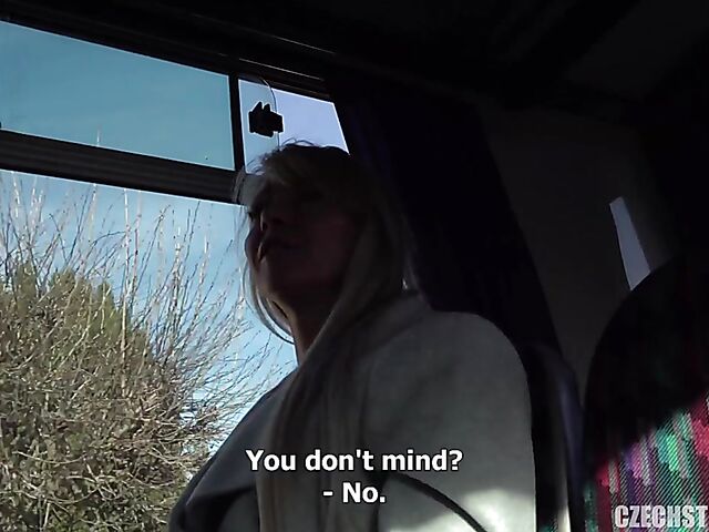 Bus public tits flashing and blowjob with cash-hungry milfs