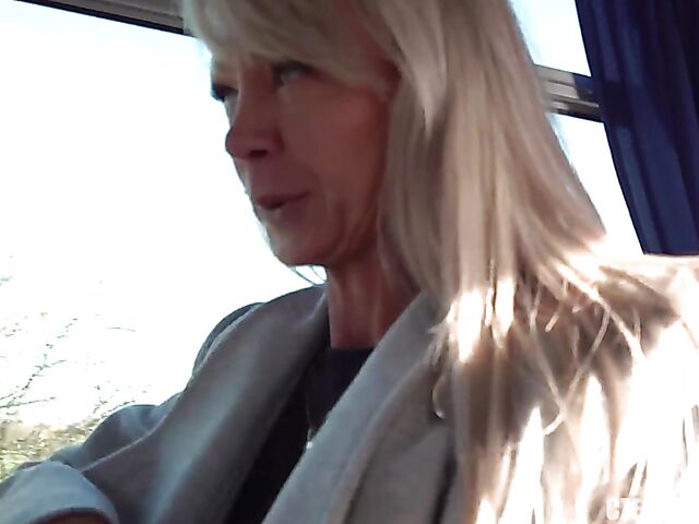 Bus public tits flashing and blowjob with cash-hungry milfs